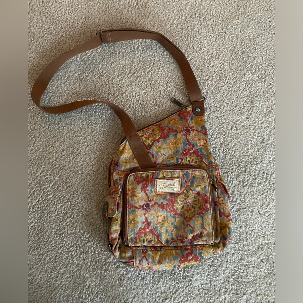 Fossil Genuine Classic 1954 Canvas Crossbody Multicolor Bag